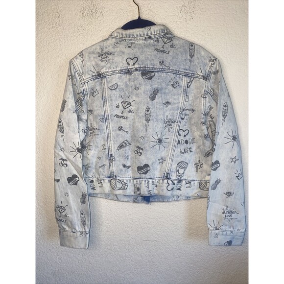 new Mavi jean jacket Art comic retro disco S Y2k 90s 80s charm city fun - Picture 8 of 10